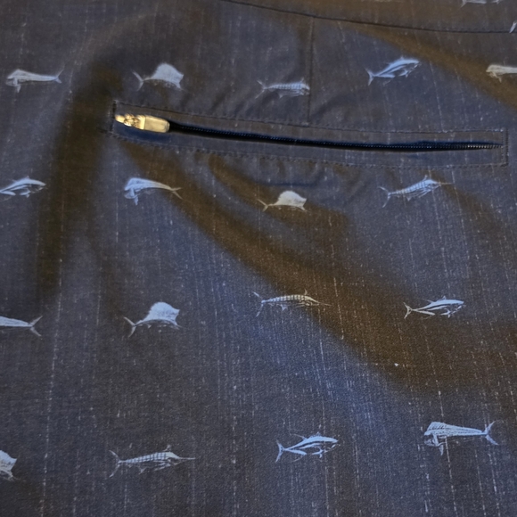 Scales Navy Patterned Men's Flat Front Shorts Size 42 - Picture 3 of 5